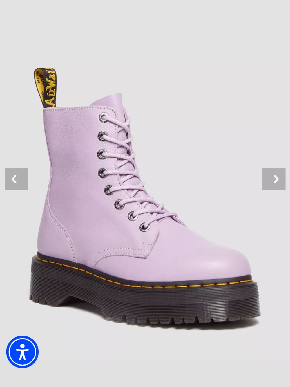 Broken in Dr. Martens Jadon Lavender 8-Eye Platform Lace-Up Boots - Picture 9 of 16